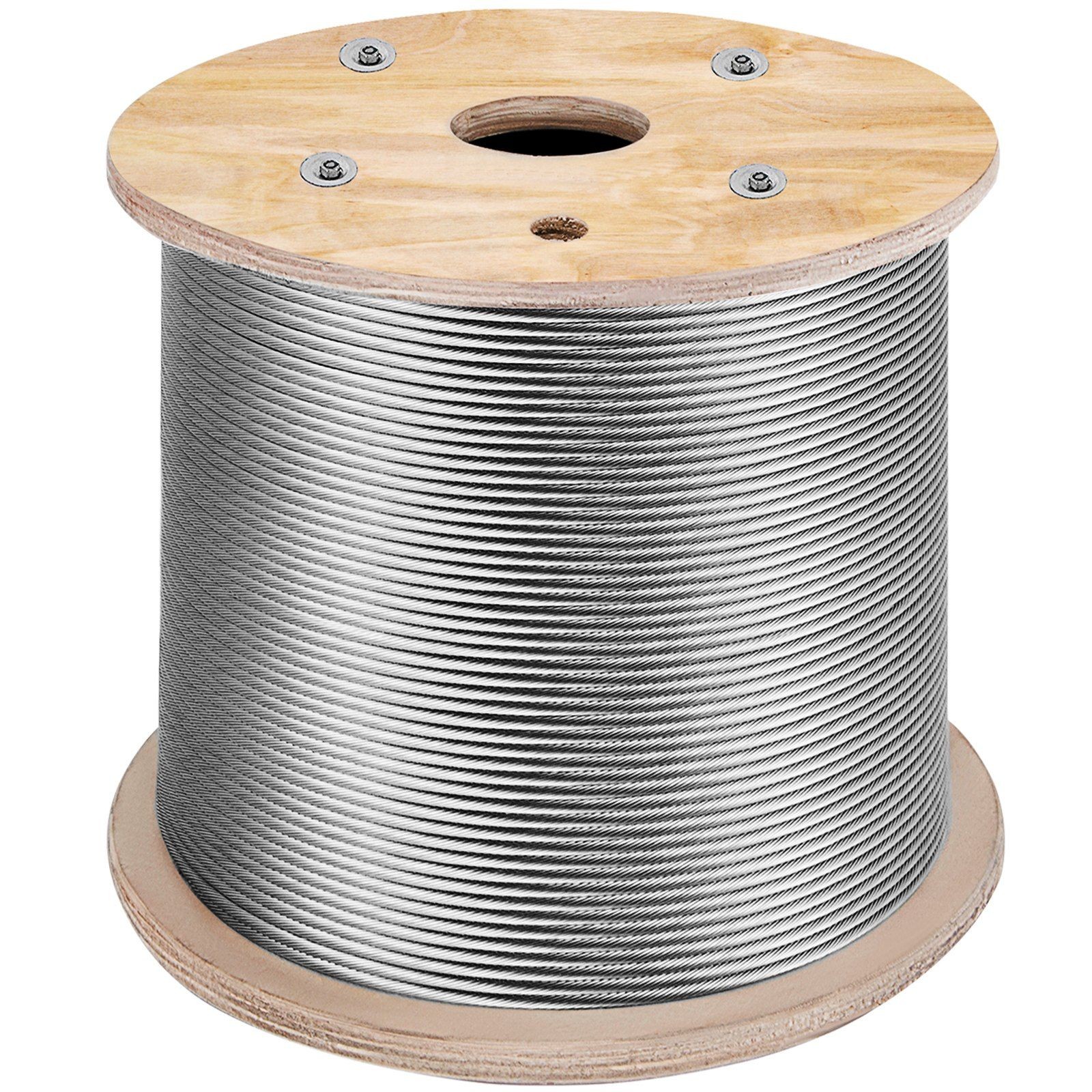 Stainless Cable 3/16"x1000ft, T316 Marine Grade, 1x19, Polished, High-Strength