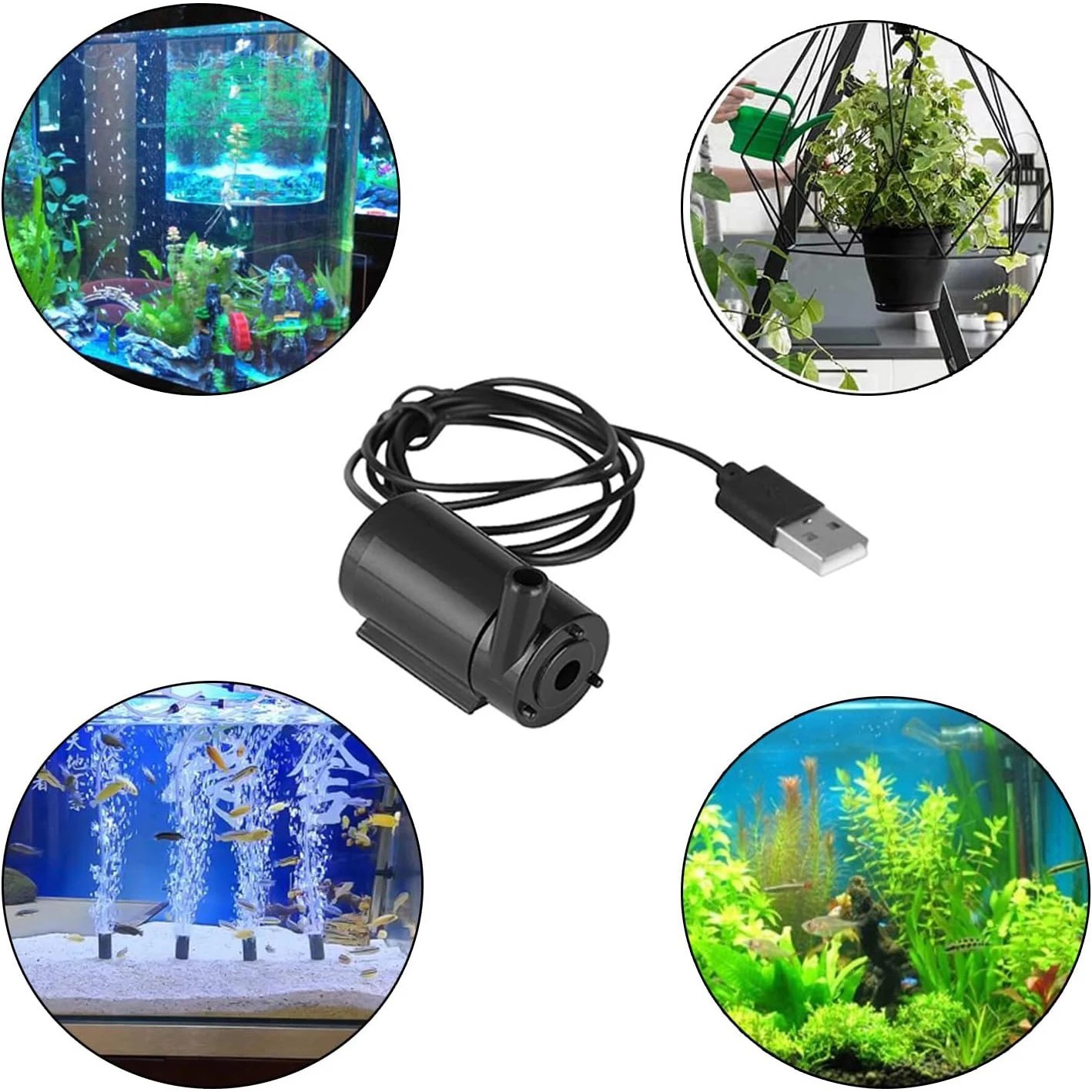 USB Mini Water Pump DC 3-5V Submersible Quiet Aquarium Fountain Pump