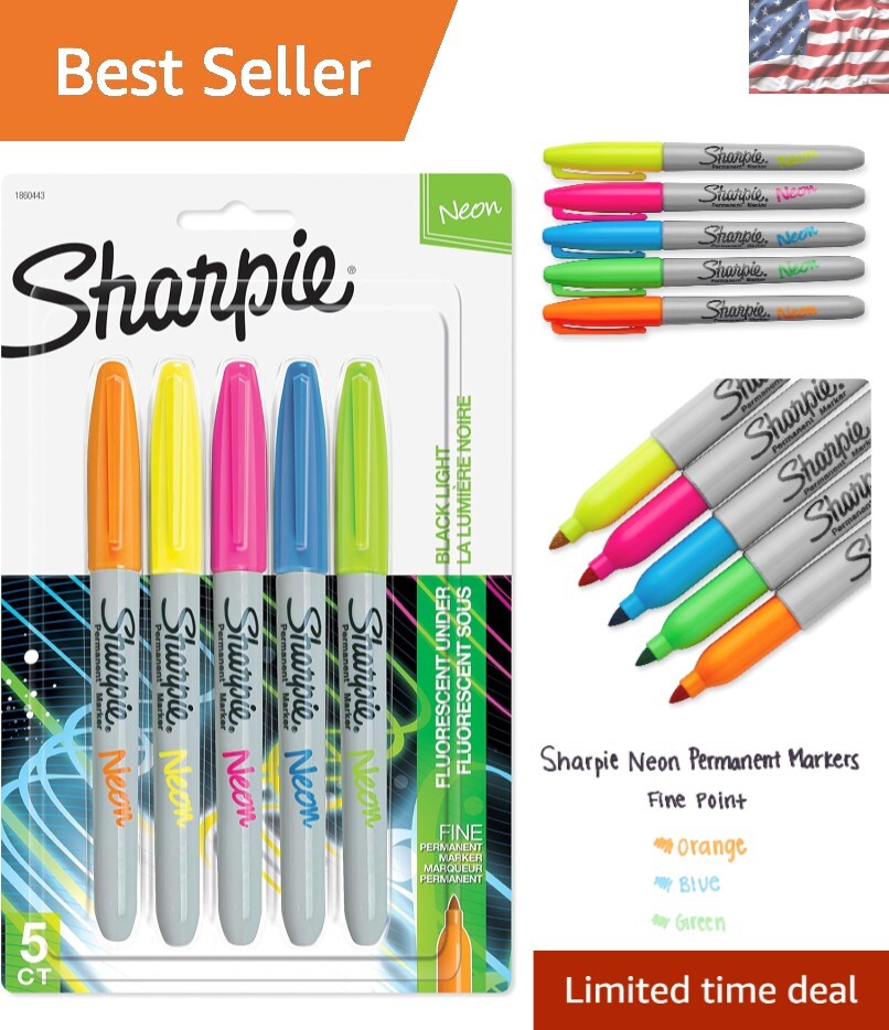 Non-Toxic, Quick-Drying Fine Point Neon Markers – Perfect for Any Surface