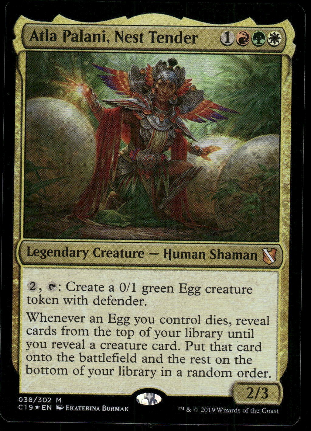 1x Foil Atla Palani, Nest Tender - Commander 2019 - NM-Mint - MTG