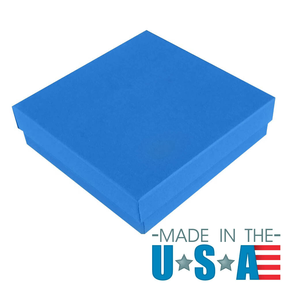 Blue Cotton Filled Boxes Jewelry Gift Packaging Box ~ Lots 100, 200, 500