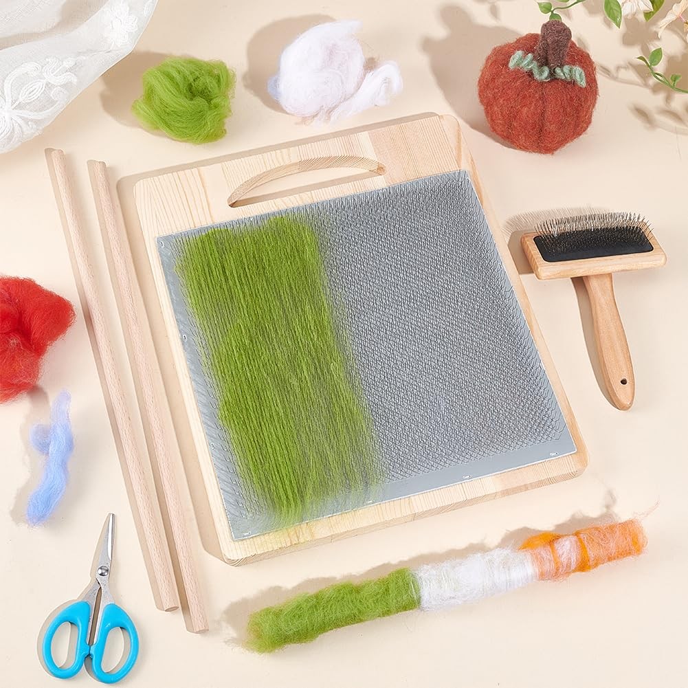 BENECREAT Wool Blending Board Carding Brush Set, 12.5x10.6x0.6inch Fiber...