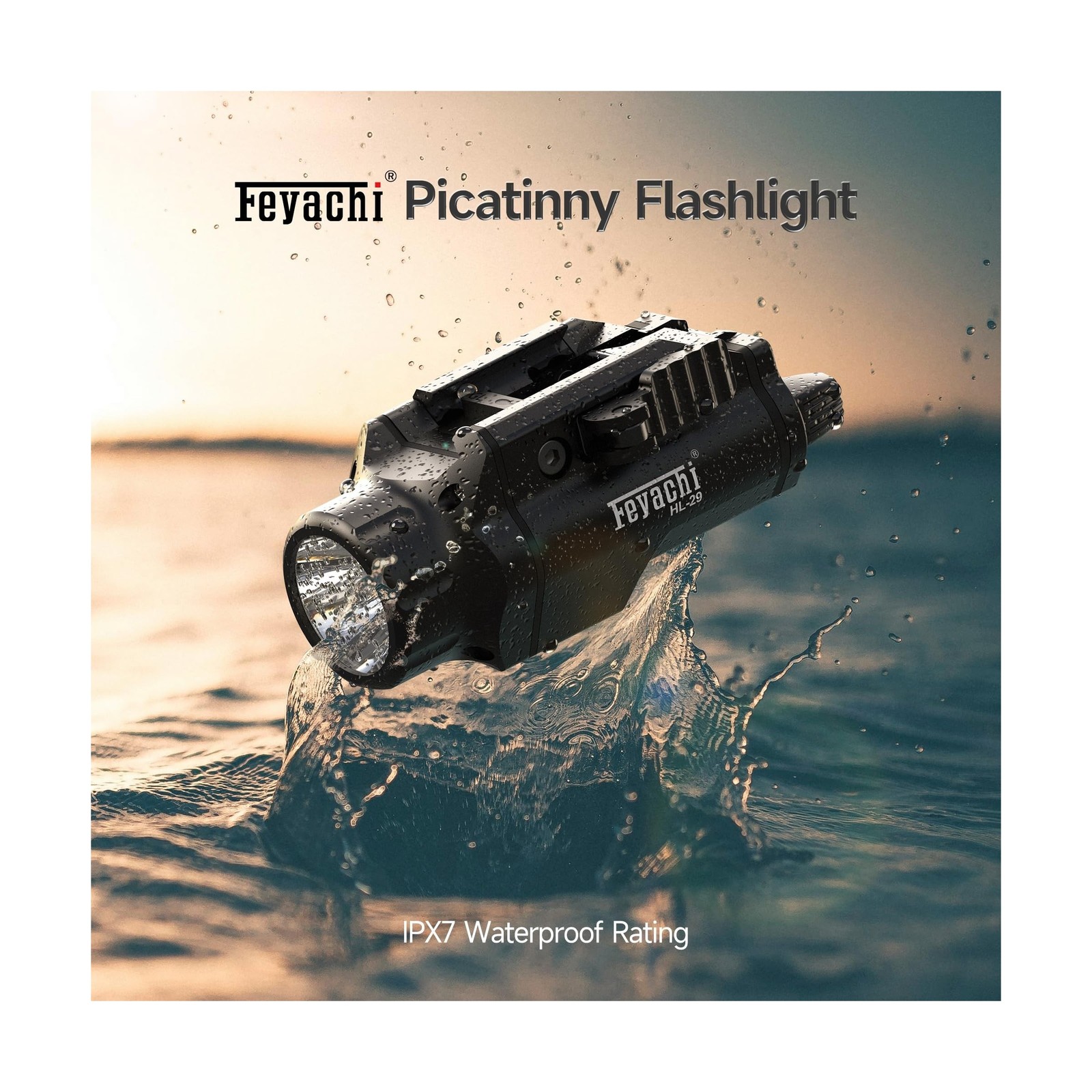 Feyachi Tactical Flashlight - 1500 Lumens Rail Mounted Flashlight, with 5 Int...