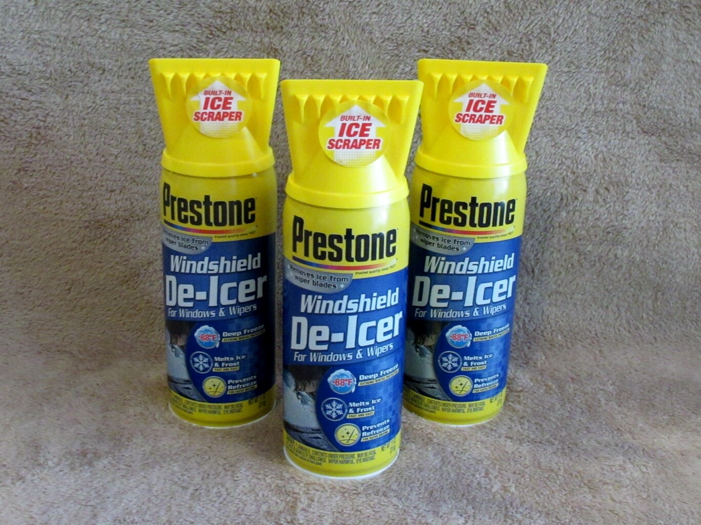 Lot of 3: Prestone 11-oz Aerosol De-Icer