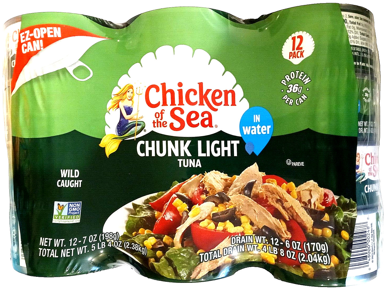 Chicken of the Sea Chunk Light Wild Caught Tuna in Water 12 x 7 Oz EXP 05/2027
