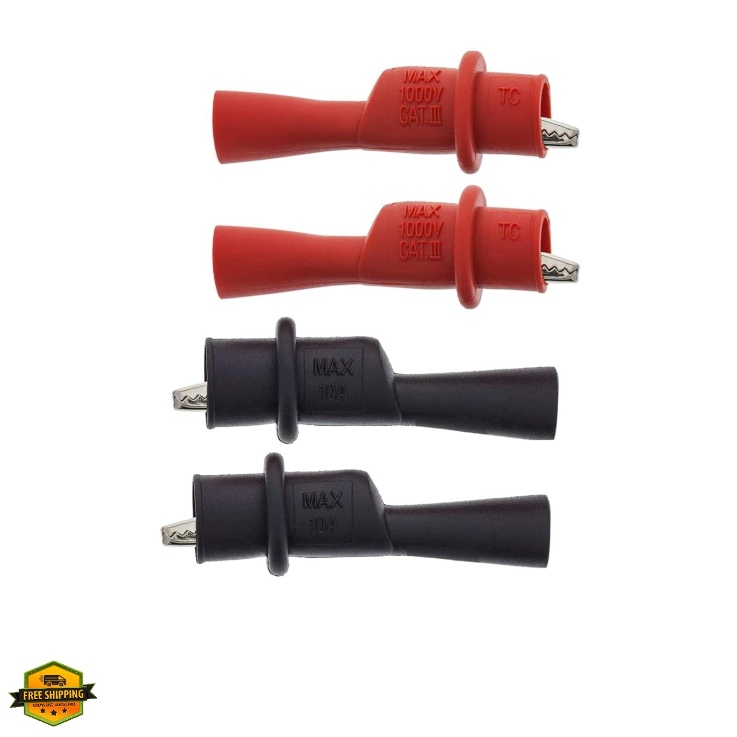 Replacemen Push-on Alligator Clips for Multimeter  Lead,4 Pcs 4 PCS 4PCS