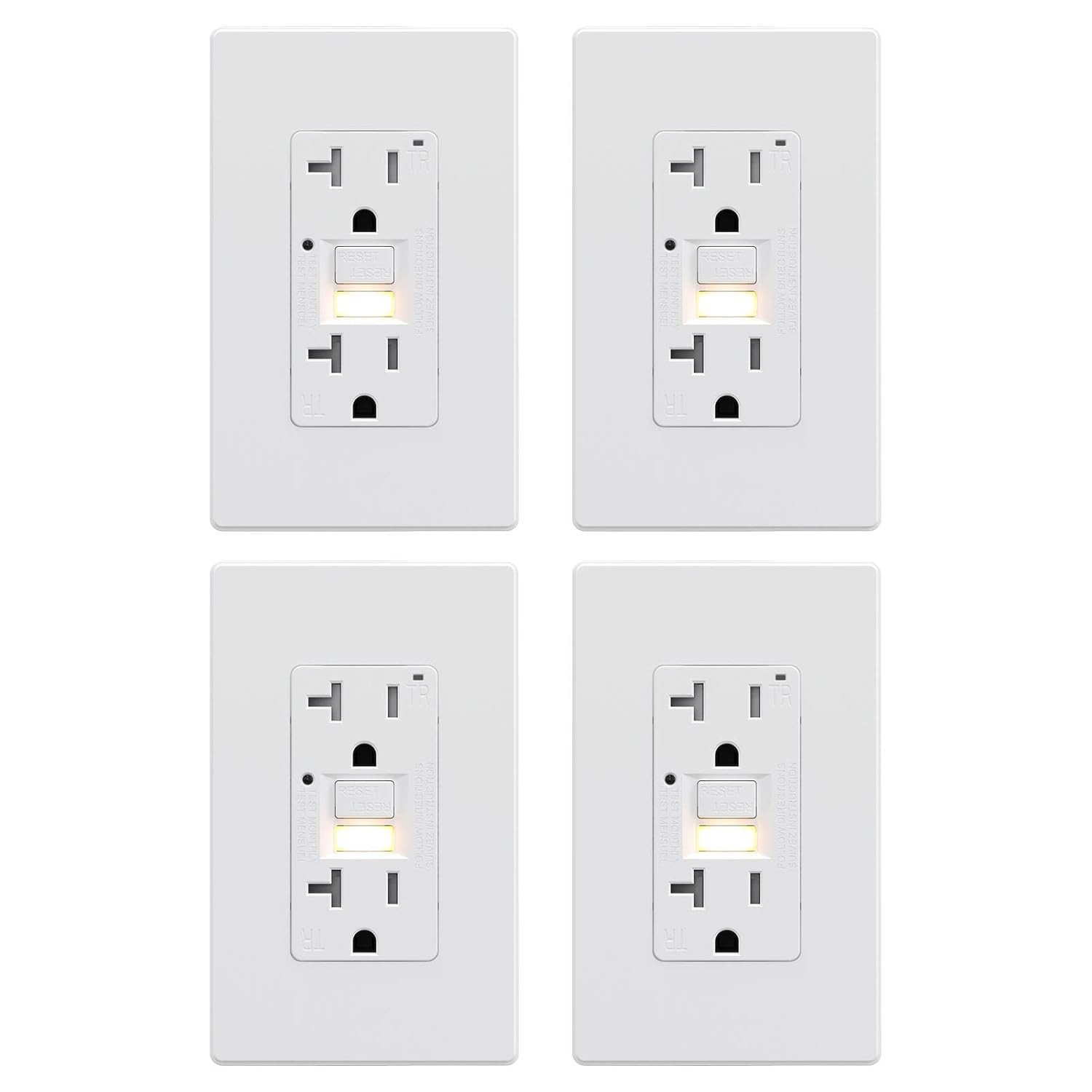 20 Amp GFCI Outlet, Self-Test Nightlight Electrical Outlet, Tamper-Resistant Rec