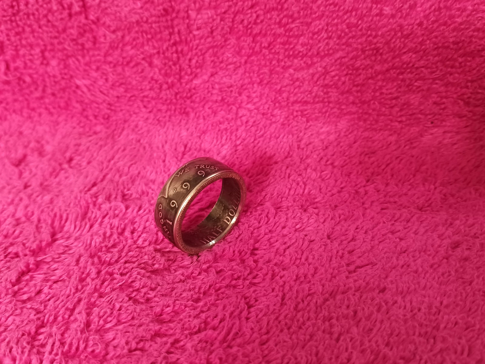 1999 Kennedy Half Dollars  size 10 1/2 coin ring  Handmade mixed metals #2