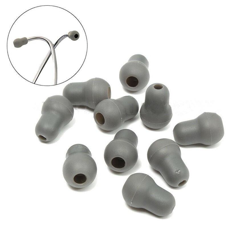 10Pcs Silicone Gray Soft Eartips Earplug Earpieces For Littmann Stethoscope aa