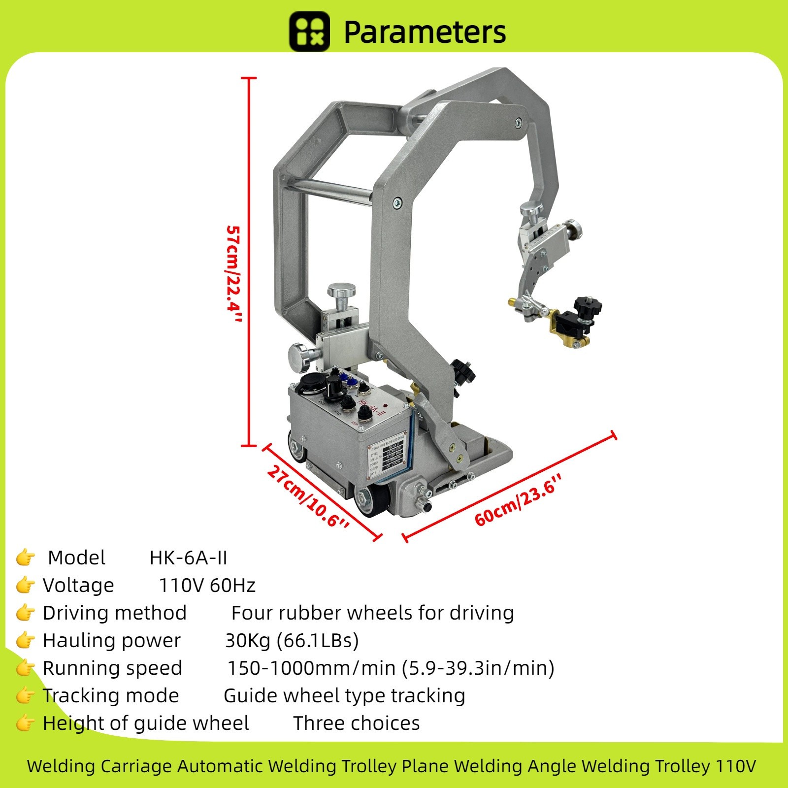 Welding Carriage Automatic Welding Trolley 110V Guide Wheel Tracking Cart