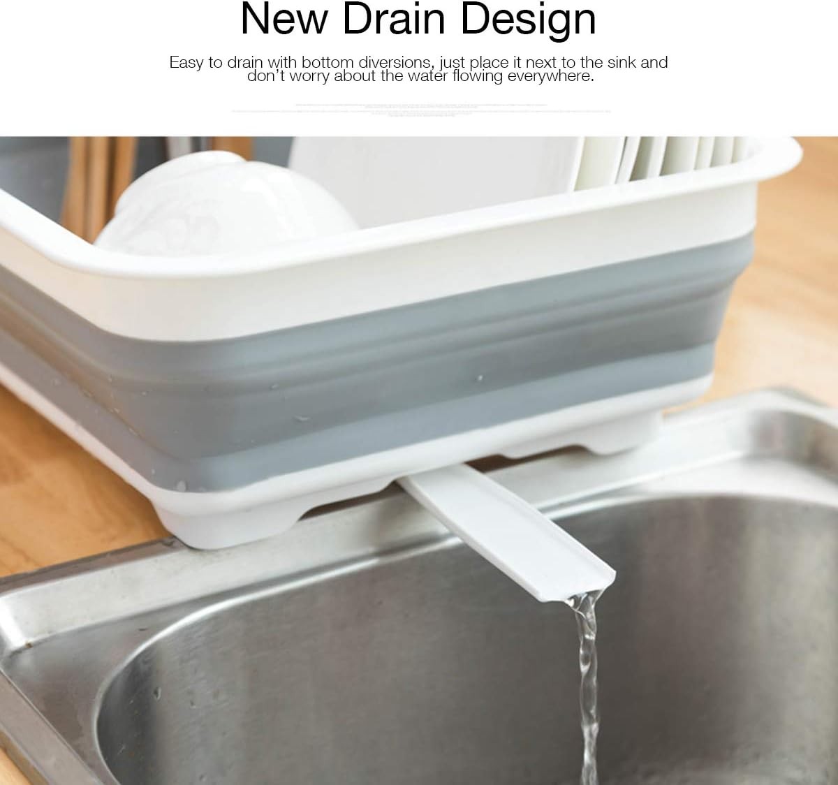 Portable Collapsible Dish Drying Rack Space Saving RV Camper Kitchen Tray