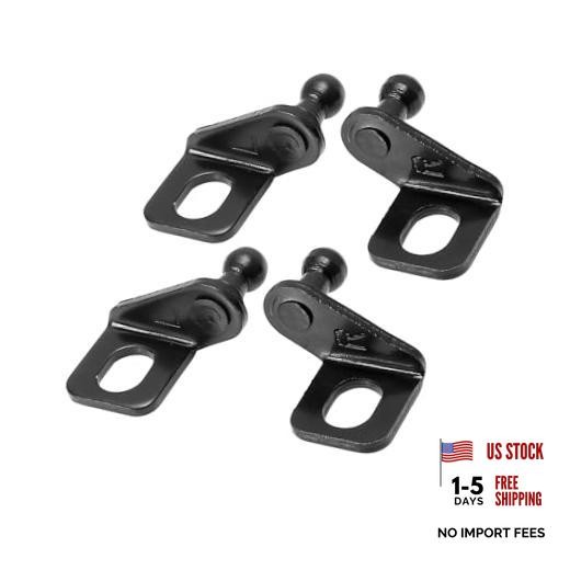 2 Pair 10mm Car Ball Studs Mounting Brackets Black for Gas Struts Shocks