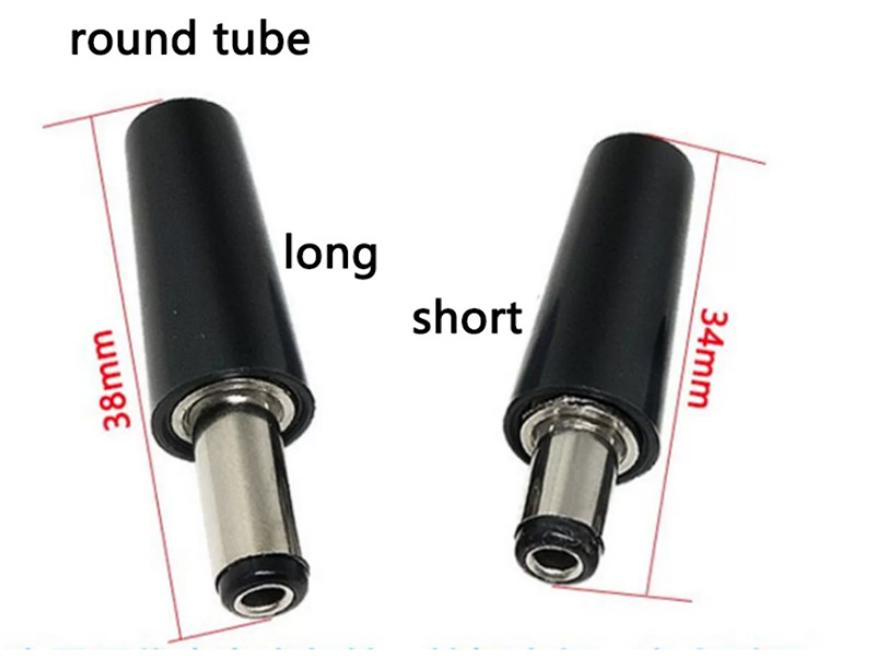 DC-022 Power Socket 2-Pin Round Hole Threaded Female 5.5 *2.1/2.5mm 3.5*1.3mm