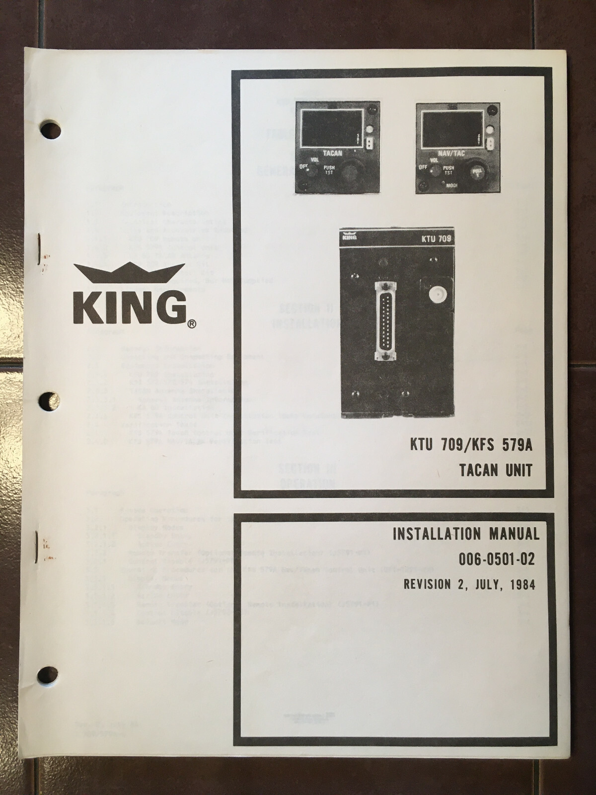 King Radio KTU-709 & KFS-579A TACAN Install Manual