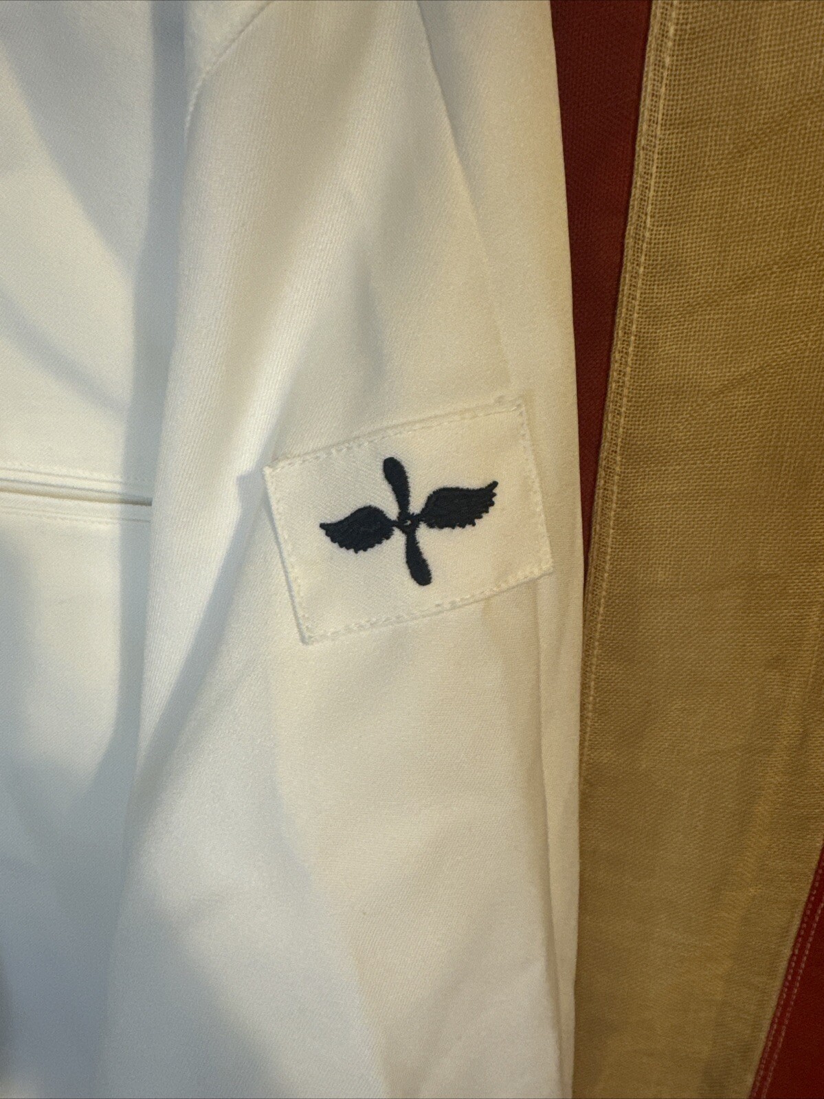 40 L USN US Navy Man's White Polyester Crackerjack Jumper Shirt 7332