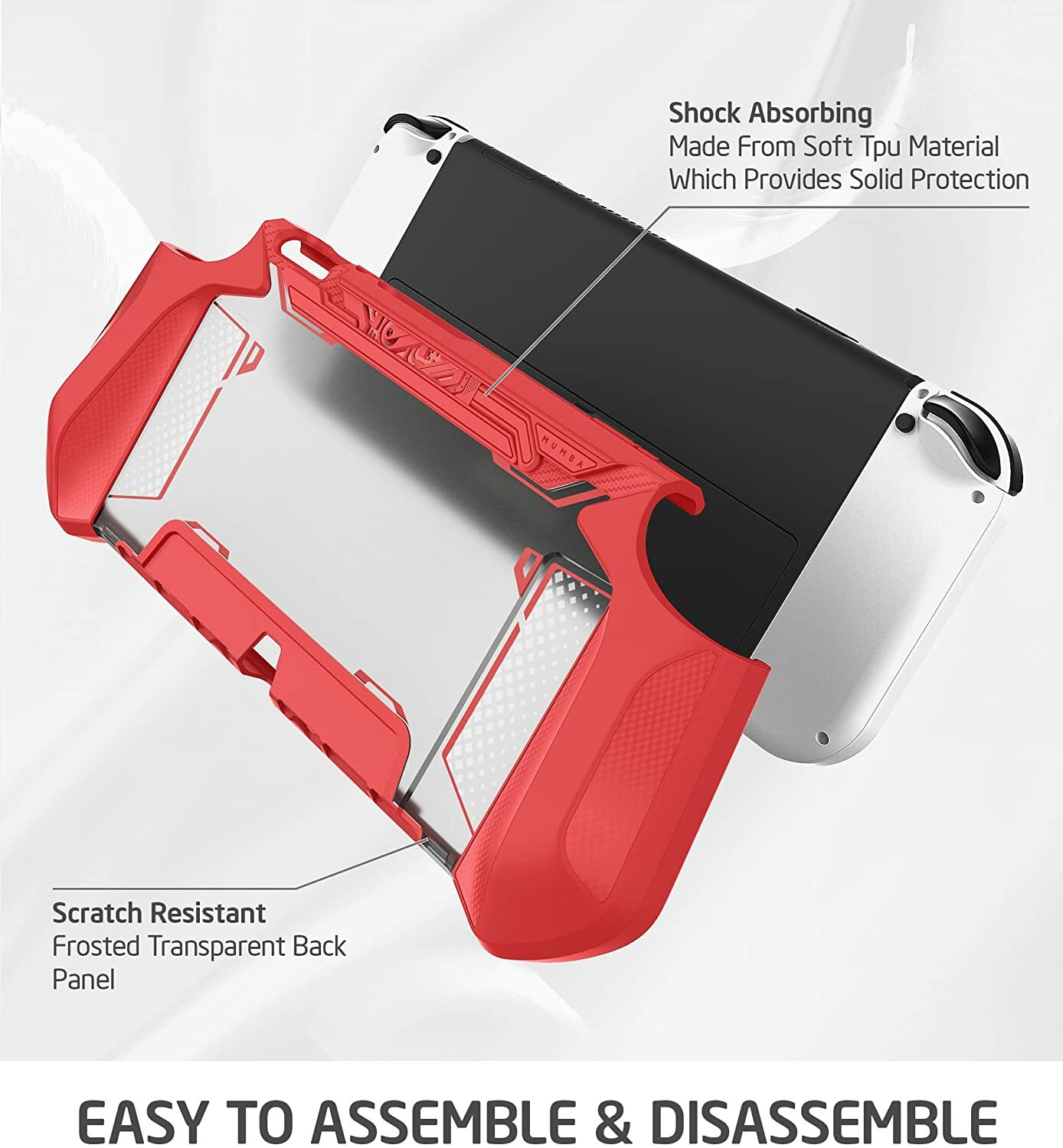 Mumba Dockable Case For Nintendo Switch OLED 2021 Grip Case Ergonomics Cover