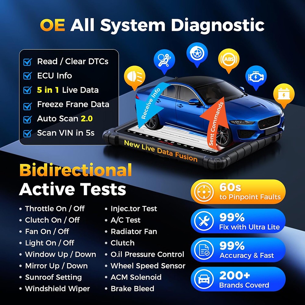 2026 Autel MaxiSys ULTRA Lite MS919 Diagnostic Scanner Advanced VCI Programming
