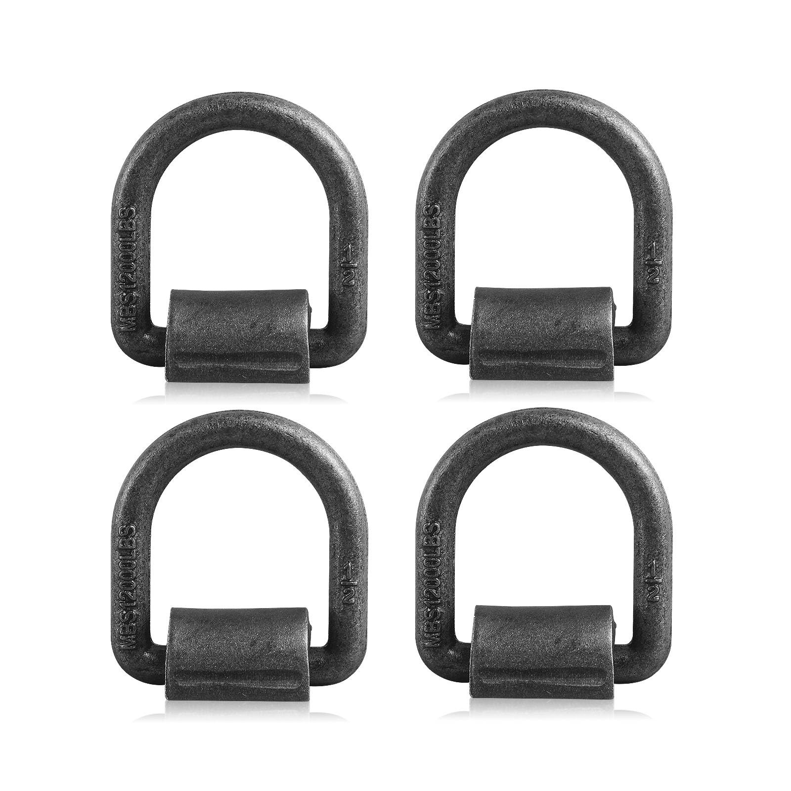 4 Pack Heavy Duty Weld On D-Ring for Trailer 1/2 Inch 12000 LBS. Stake Pocket...