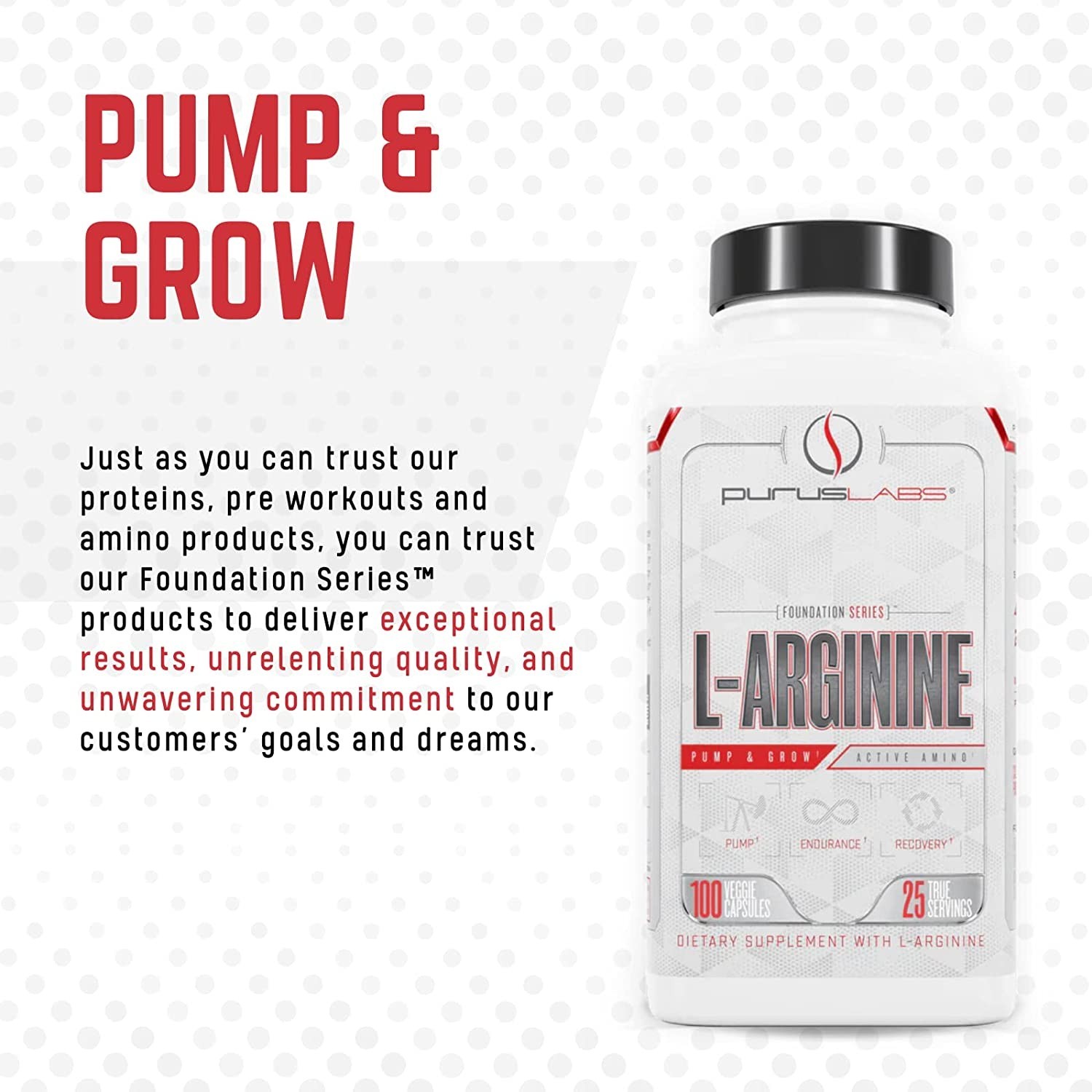 Purus Labs L-Arginine - Endurance & Pump & Grow - 100 Capsules