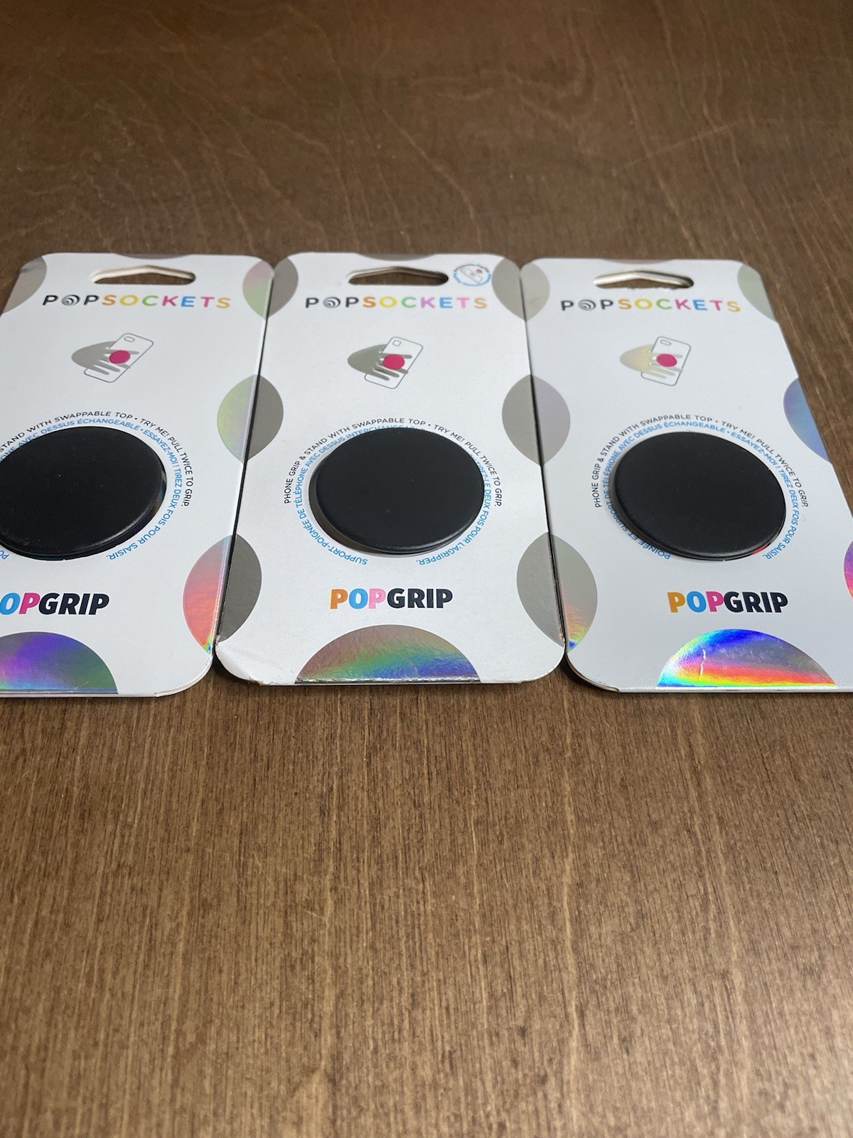 Lot Of 3 PopSockets Phone Grip Stand Black POPGRIP Popsocket Brand New