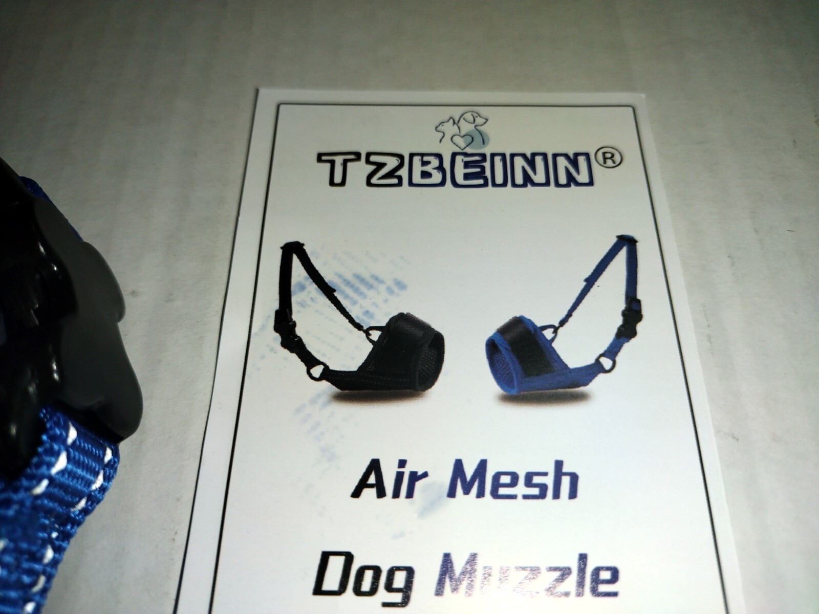Tzbeinn Air Mesh Dog Muzzle Blue Medium