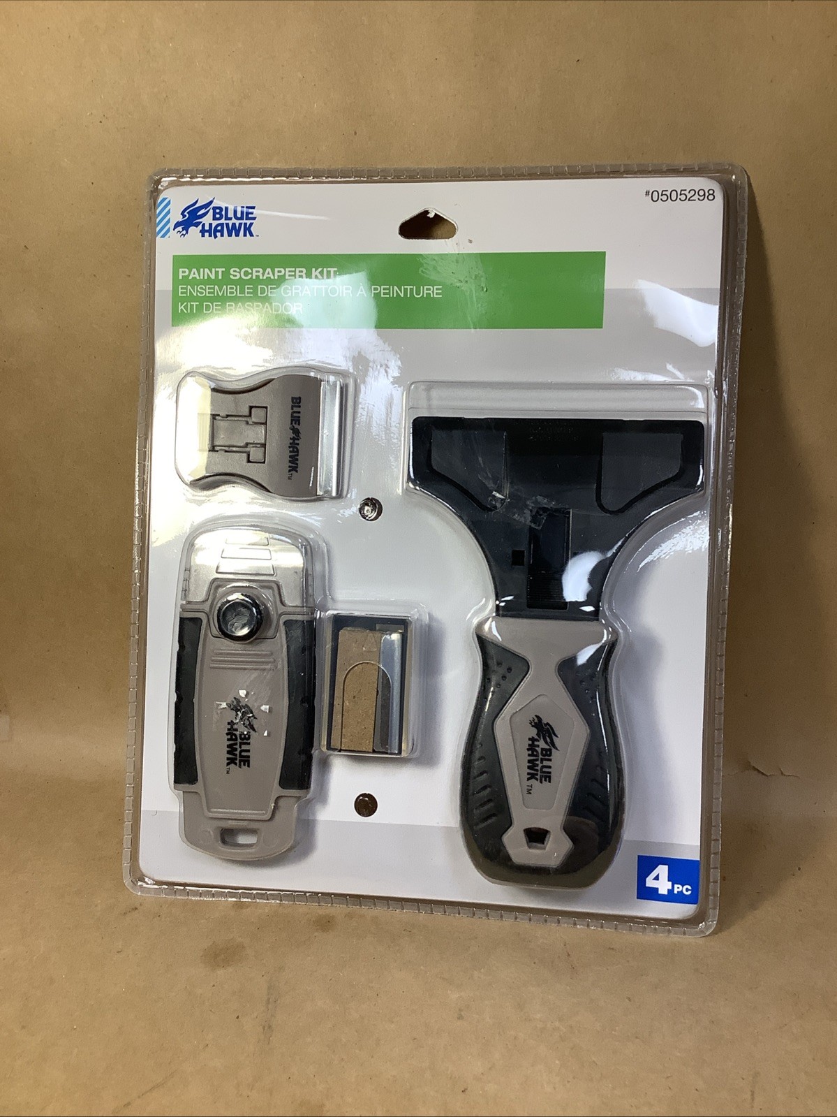 Blue Hawk Paint Scraper Kit Razor Blade Knife Decal Removal Tool Set  New
