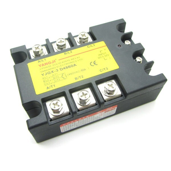 Solid State Relay 60A 3 Phase SSR DC Control AC In DC3-32V Out AC24-480V D4860A