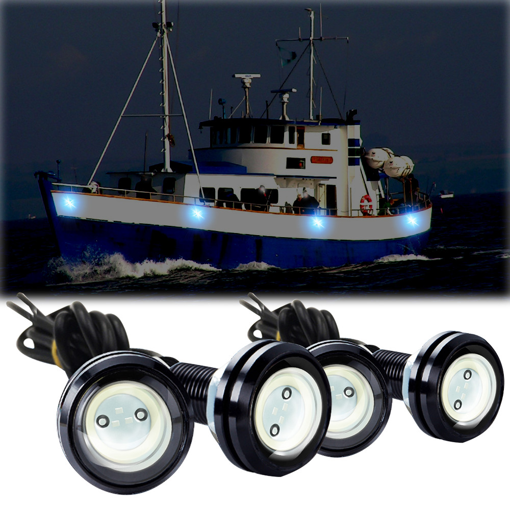 4X LED Black Light Night Fishing Boat 12v DC