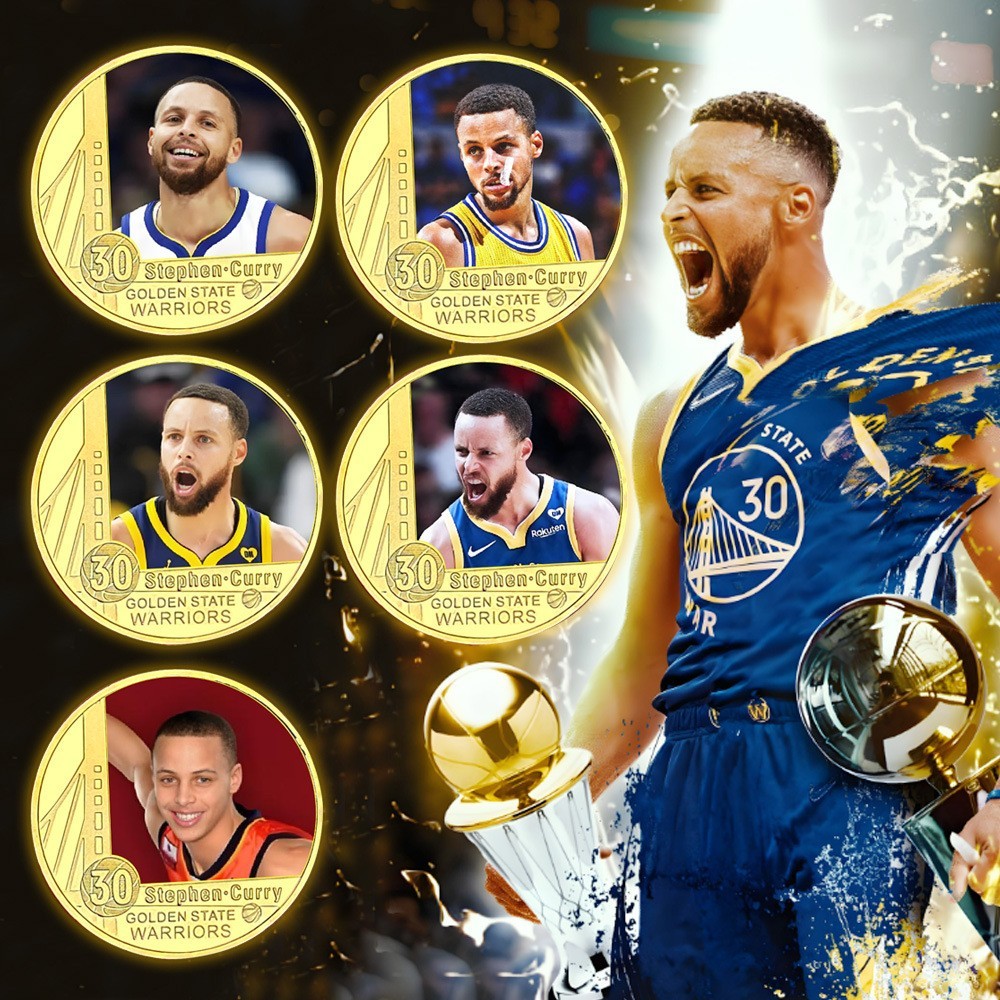 A set of five Curry commemorative coins with gift box
