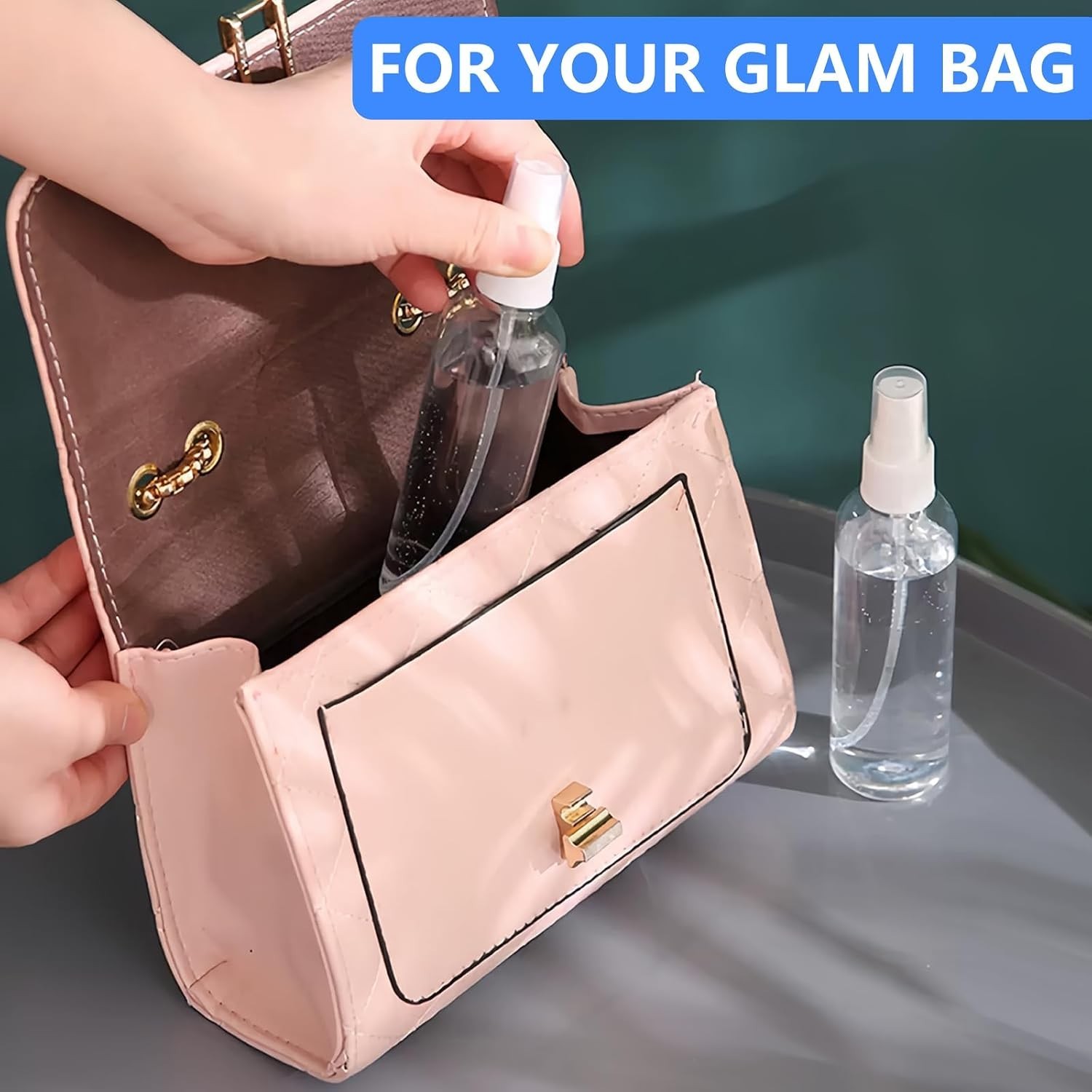 4 Pack 2 Oz 50ml Mini Spray Bottles Clear, Plastic | Travel Size Refillable S...