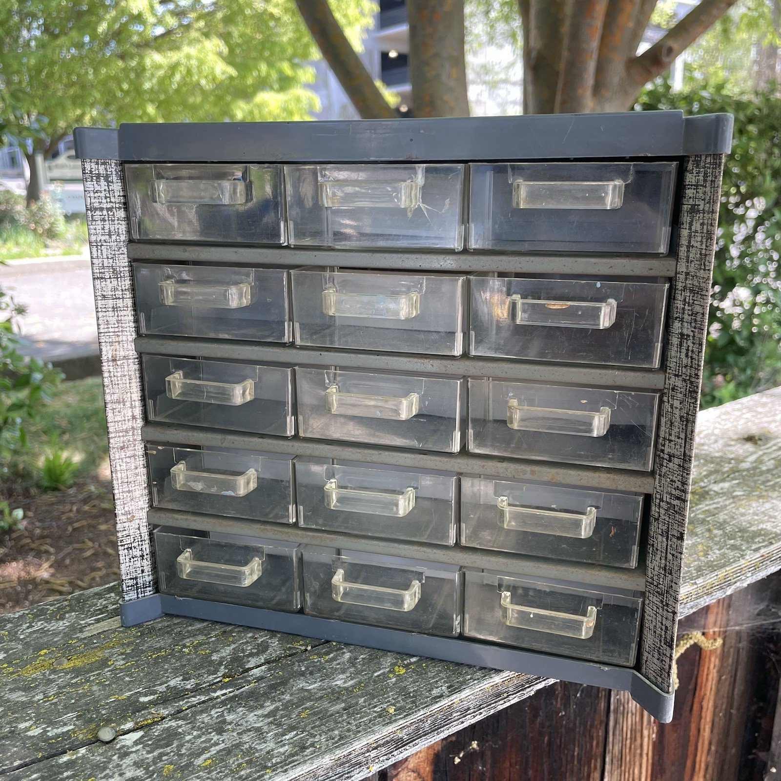 Vintage 15 Drawer Small Parts Storage Organizer Cabinet Bin