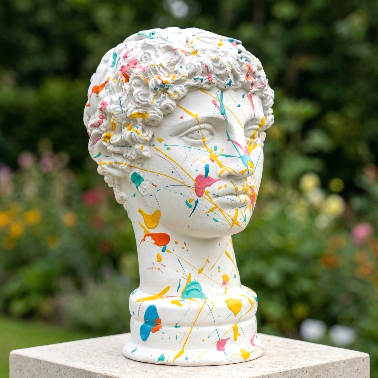 Pop Art Hermes Bust - Greek Mythology Statue - Modern Home Decor Sculpture