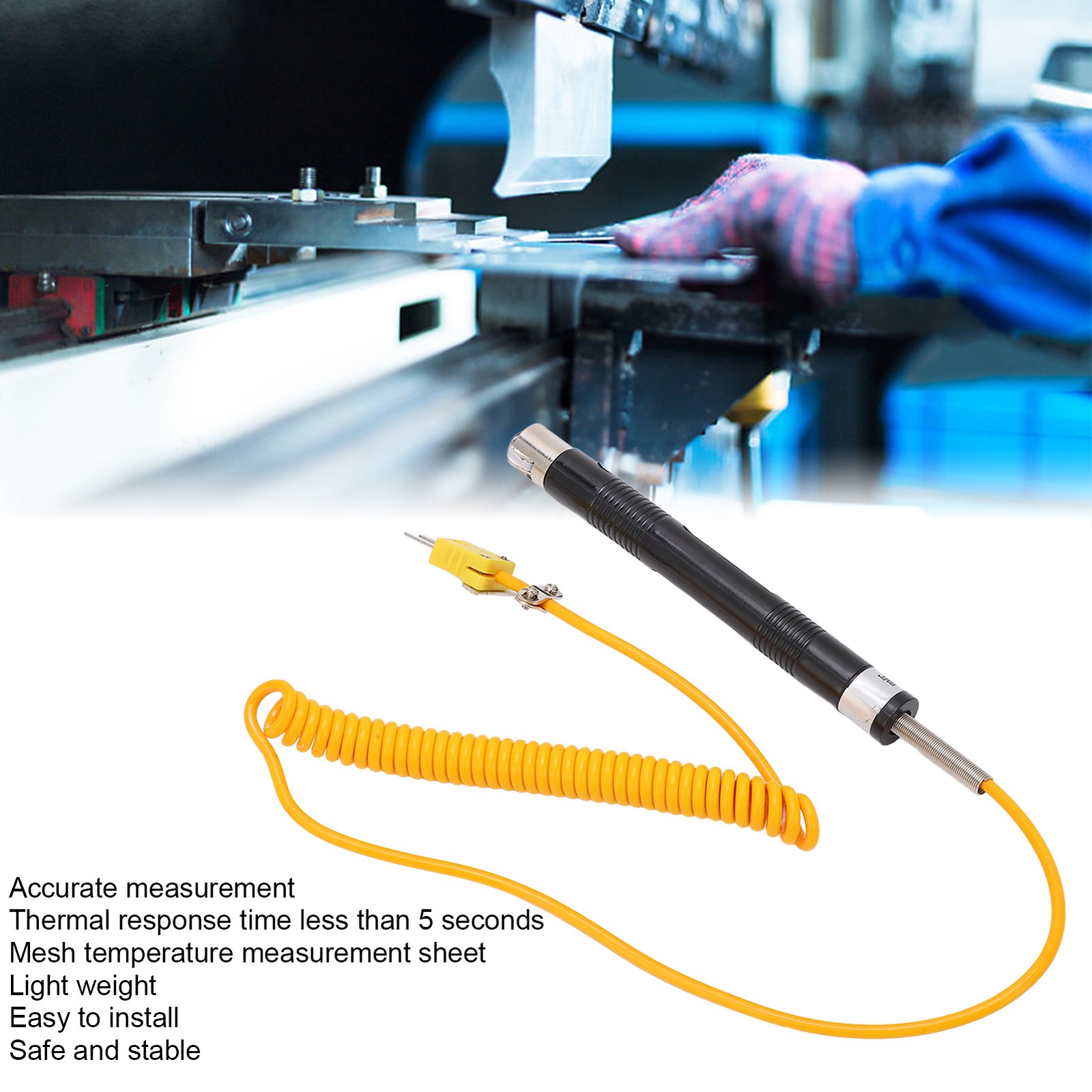 Handheld Thermocouple Probe Stable Light Weight K Type Thermocouple Probe