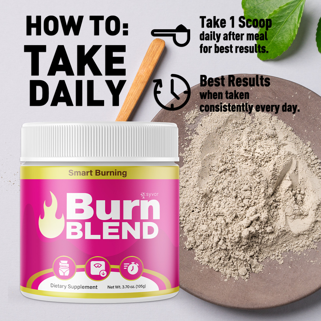 (3 Pack) Burn Blend Powder Support For Weight Management BurnBlend 90 Servings