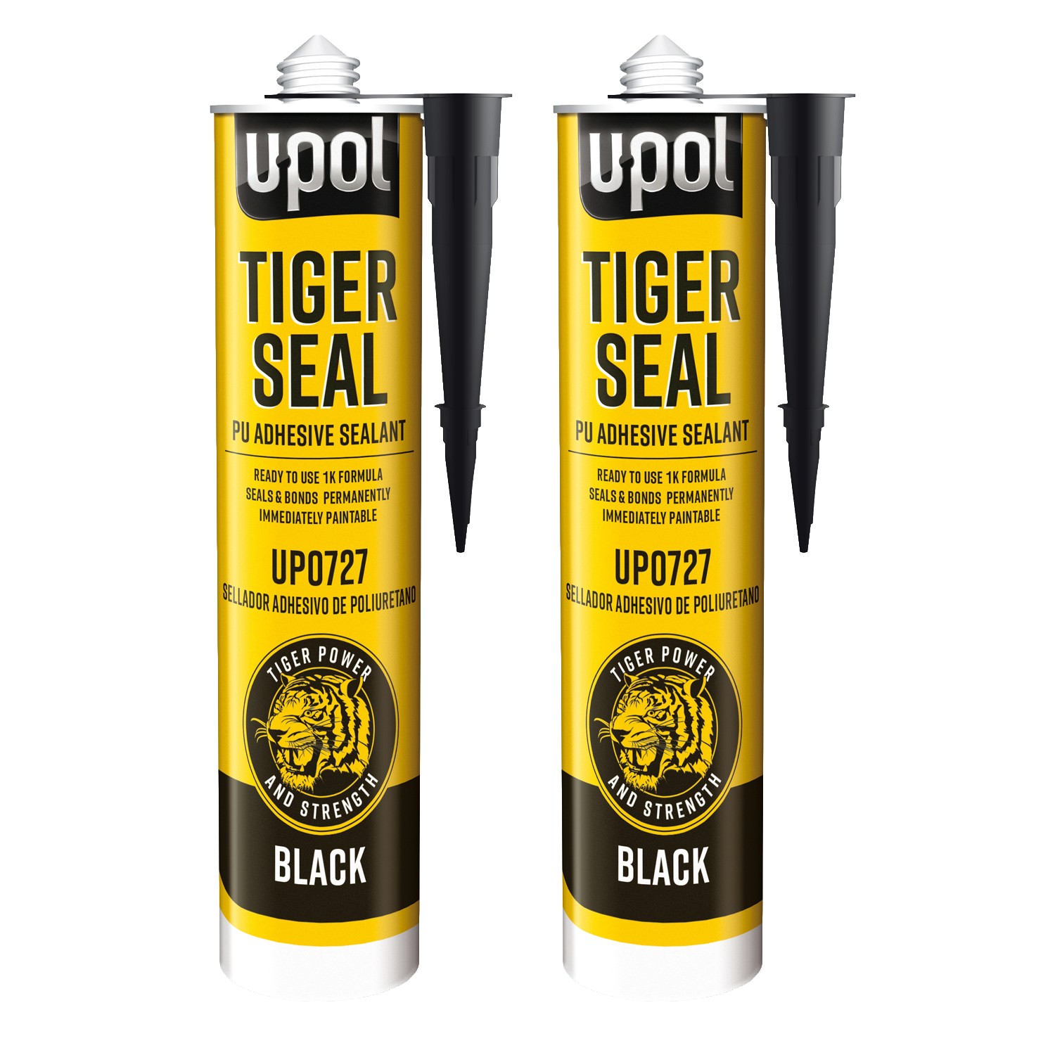U-Pol UPO727 Tiger Seal Polyurethane Adhesive/Sealant - 310ml Cartridge - 2 Pack