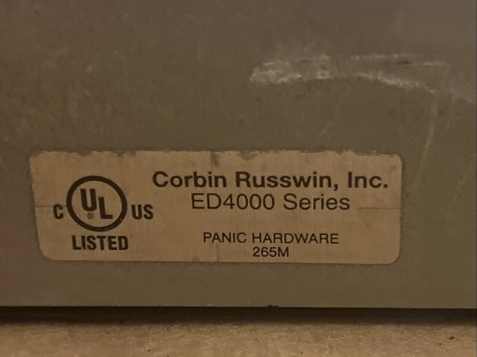 Corbin Russwin ED4000 Panic Rim Exit Device, with lever trim 265M