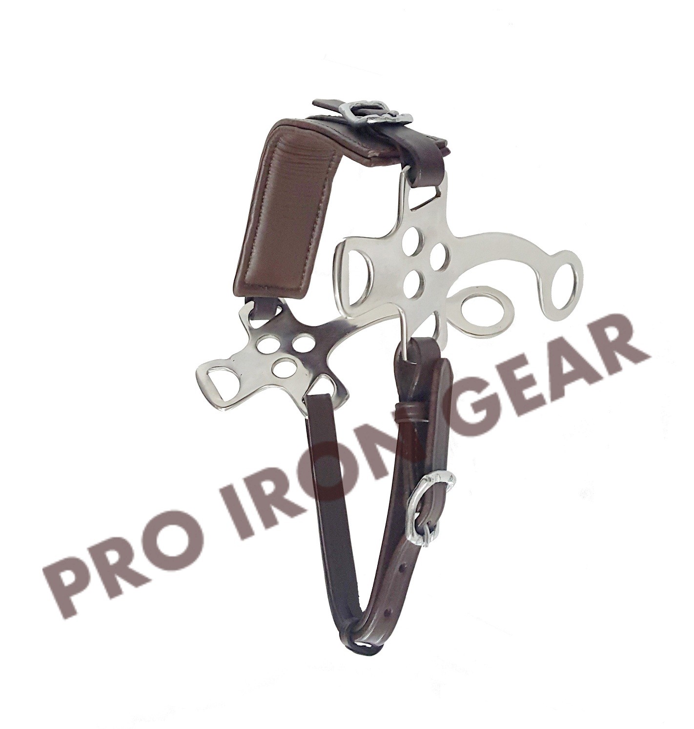 Hackamore Bitless Horse Bit English Western Adjustable Leather Brown