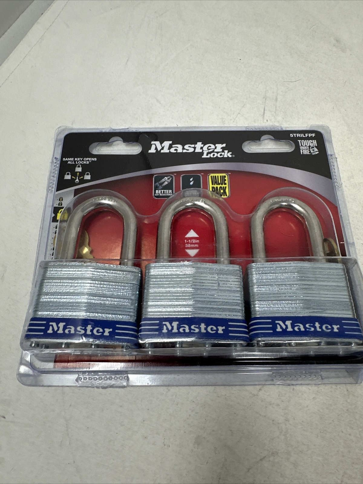 MASTER PADLOCKS 5TRILFPF Laminated Steel 1.5” Sealed/NIB, FREE SHIP