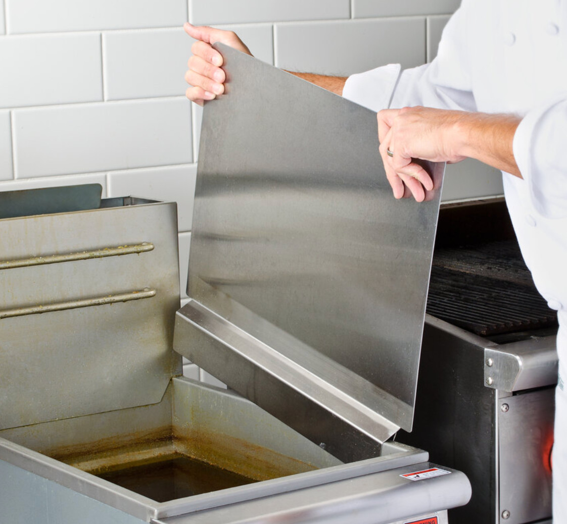 20 1/2" x 18" Stainless Steel Deep Fryer Right Left Splash Guard Commercial