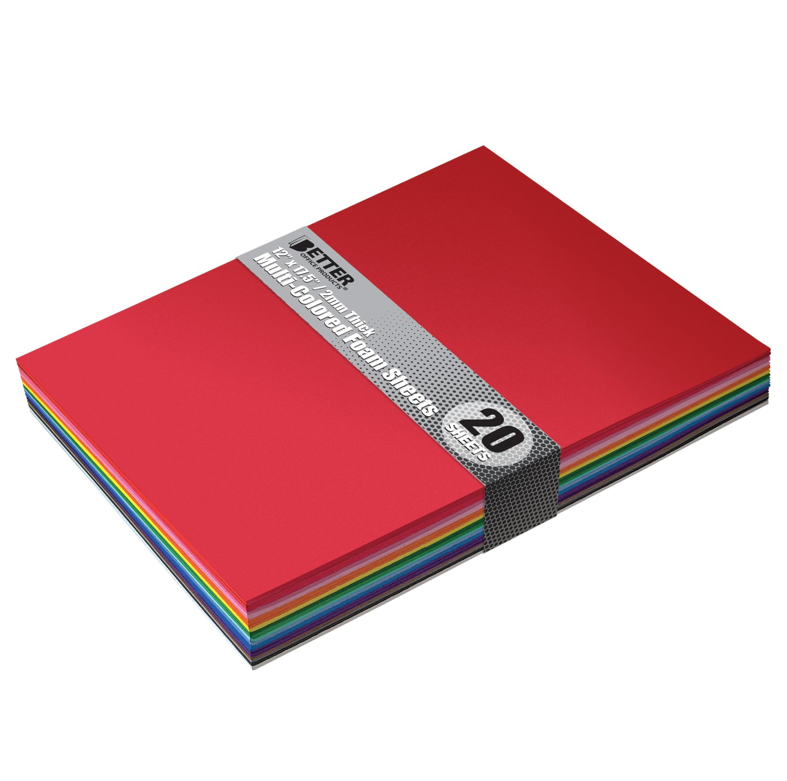 20 Pack EVA Foam Sheets, Extra Large Sheet Size, 12 x 17.5 Inch, Assorted Col...