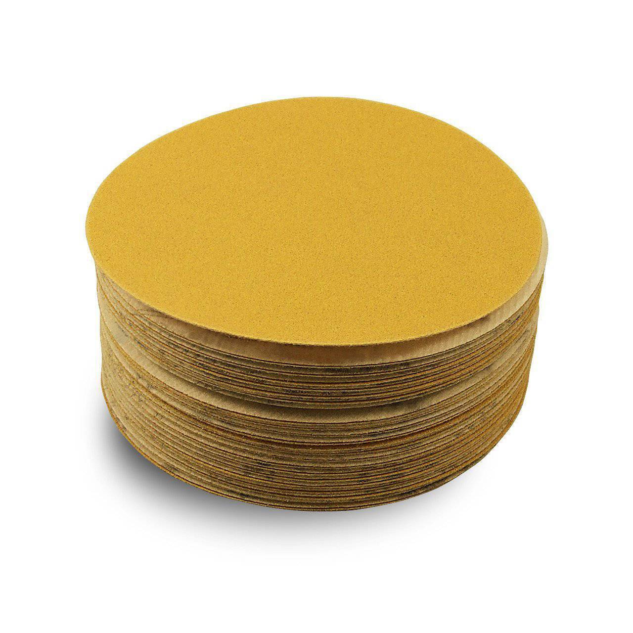 5 Inch Hook and Loop Gold Sanding Discs, 50 Pack