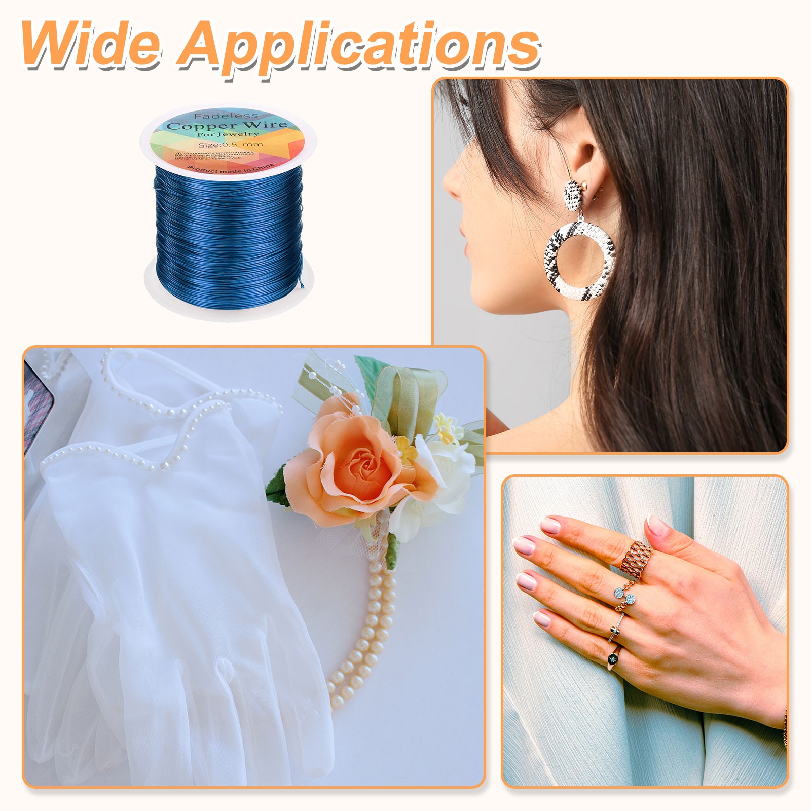 wire 203ft 24 Gauge Copper Craft Wrapping Wire, Blue