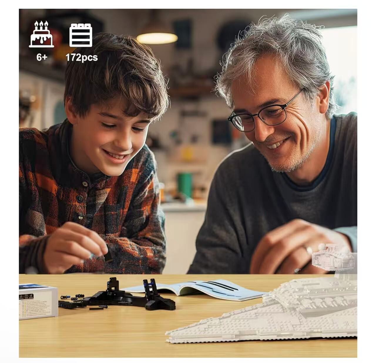 Display Stand Compatible with Lego 75394 & 75357, Imperial Aircraft Stand Buildi