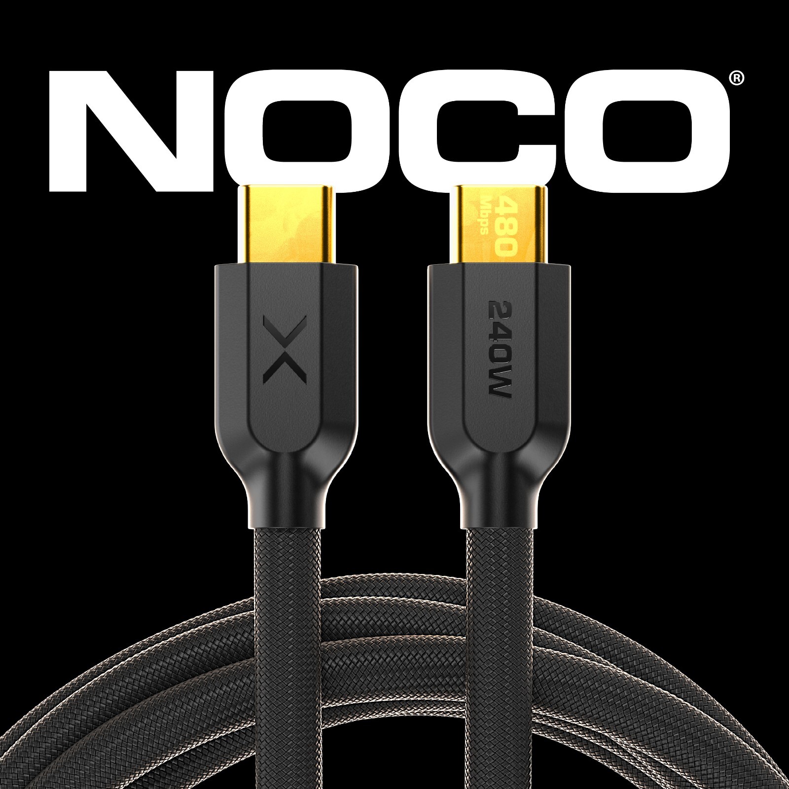 NOCO XGrid XC1: 240W USB-C to USB-C Cable with E-Marker Chip - 3-Foot (Black)