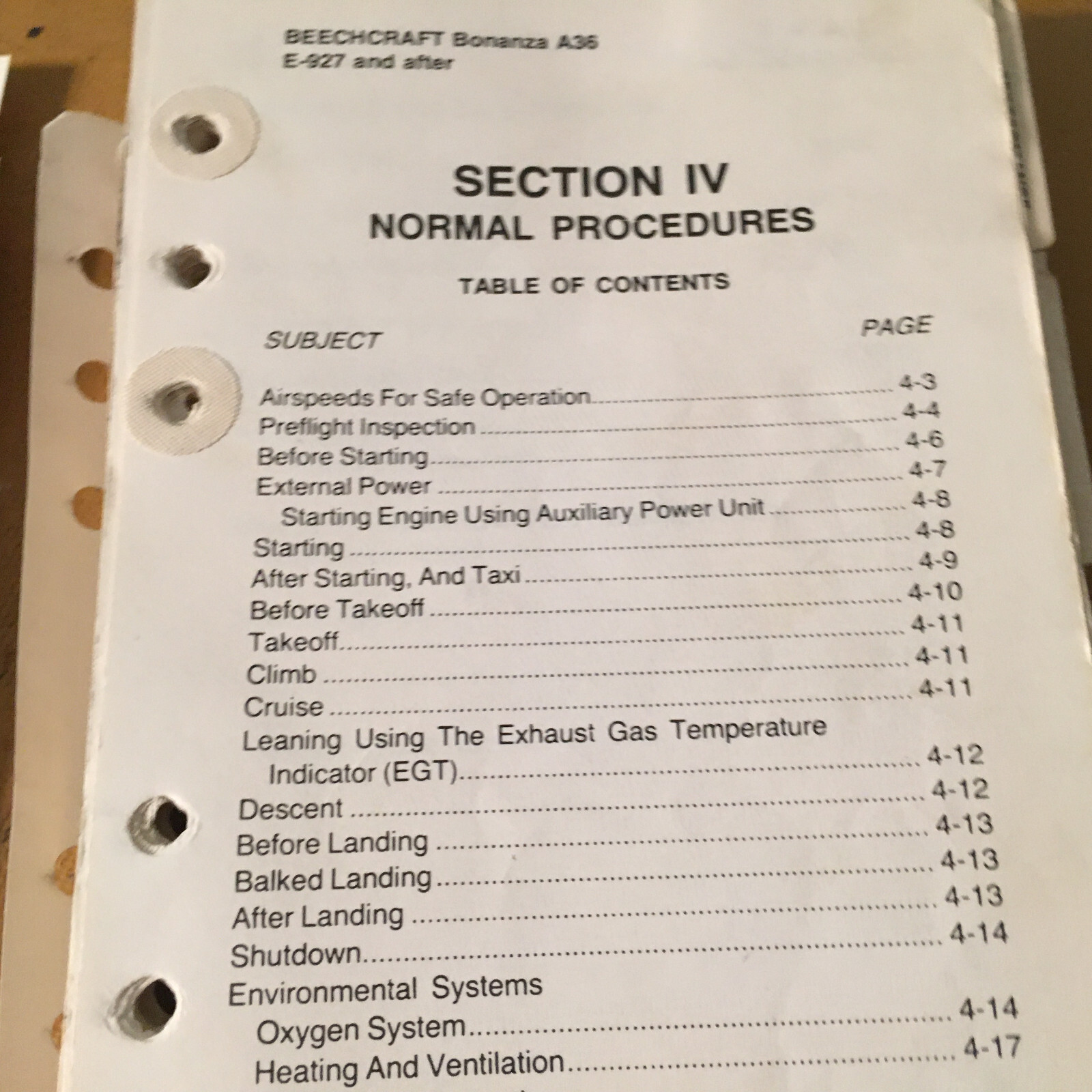 Beechcraft Bonanza A36 Pilot's Operating Manual, sn E-927 thru E-2110