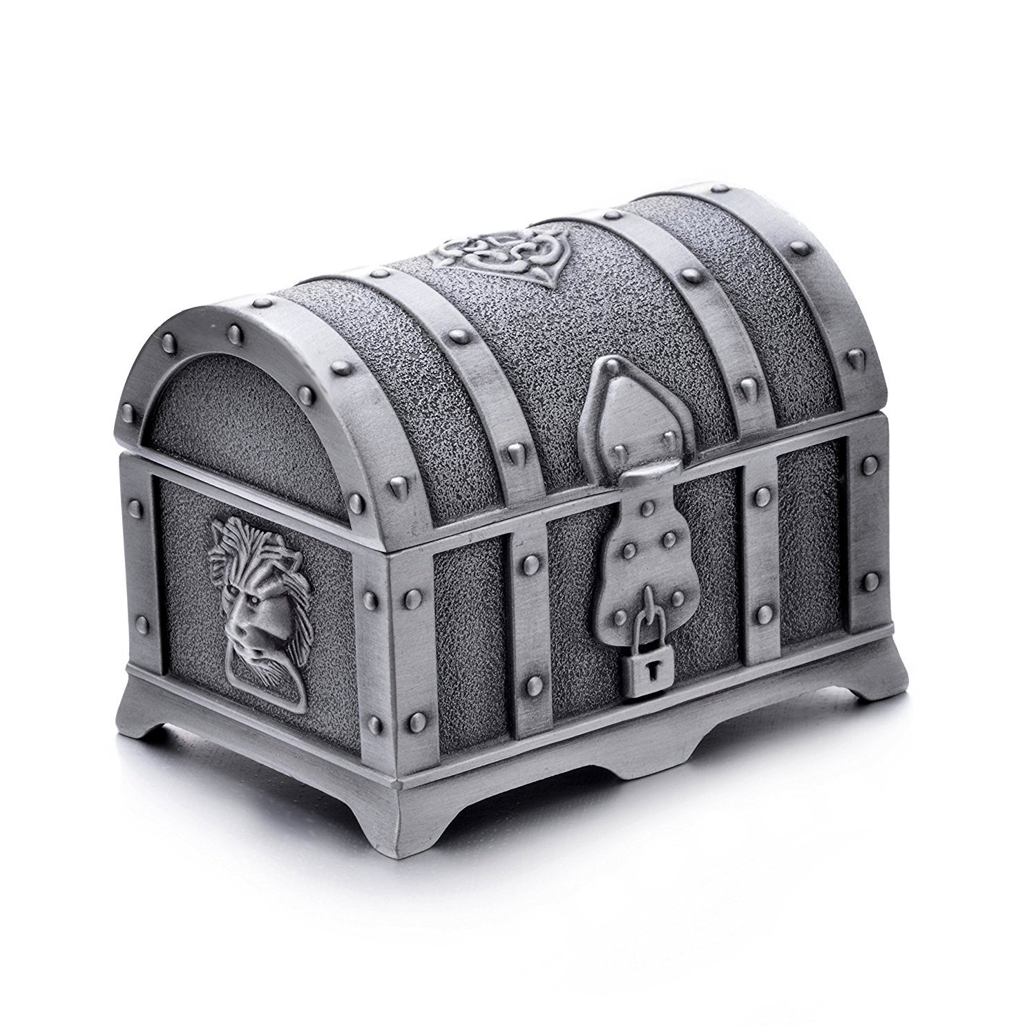 AVESON Rectangle Vintage Metal Treasure Chest Trinket Jewelry Box zzzz-s, Tin