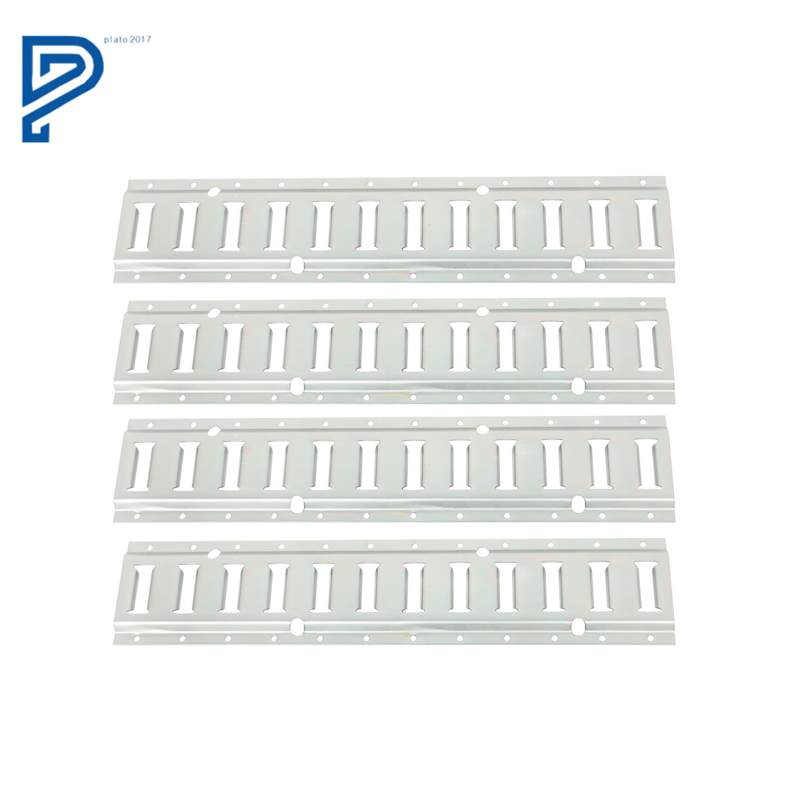 4 Pack 2' E Track Tie Down Rail Kit Powder-Coated Steel Rail For Enclosed Cargo