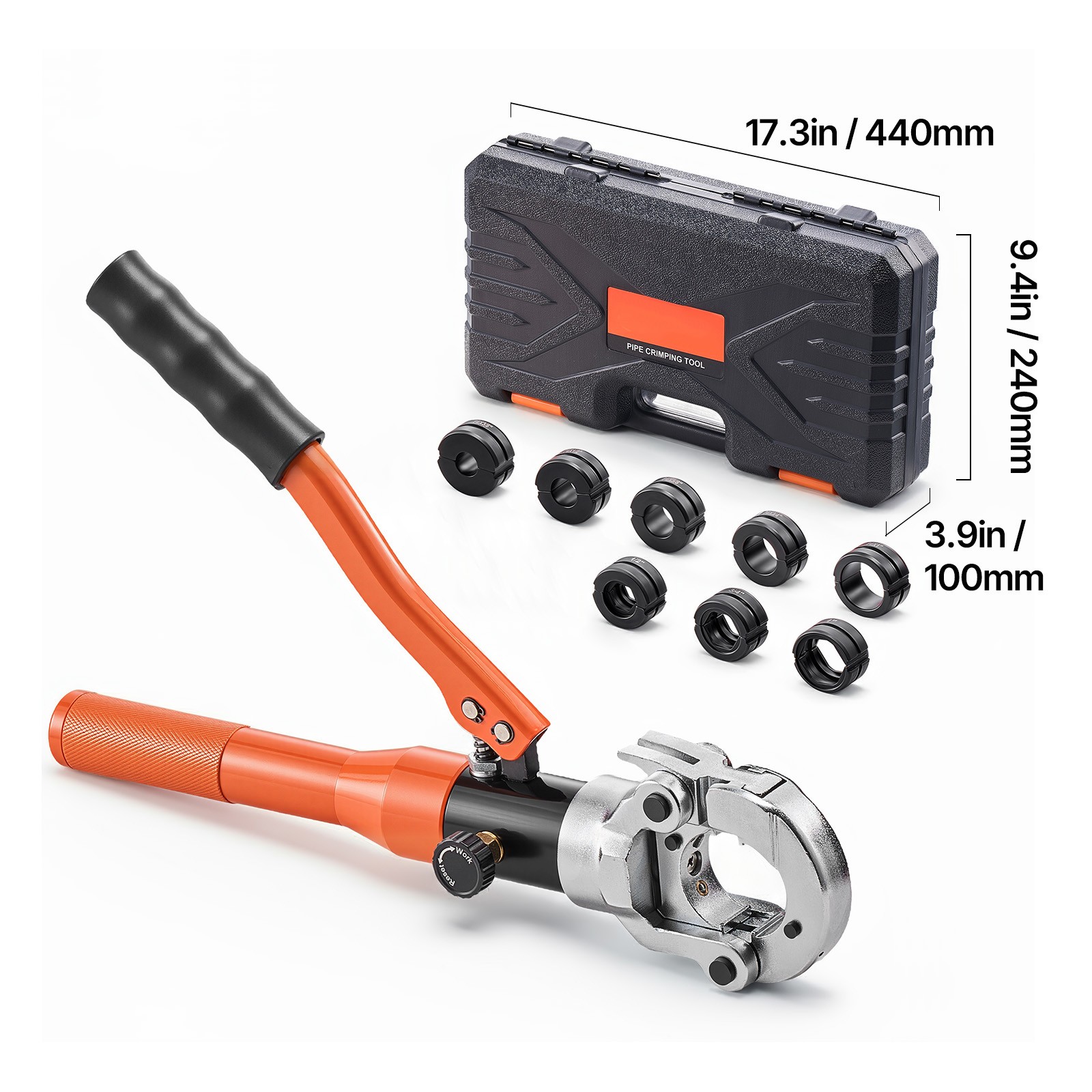 Uimoso Hydraulic Copper Pipe Crimping Tool with 8 Interchangeable Jaws