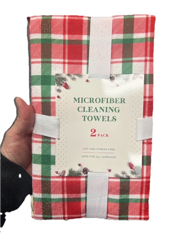 2pk Holiday Christmas Microfiber Kitchen Cleaning Towels Safe For All Surfaces