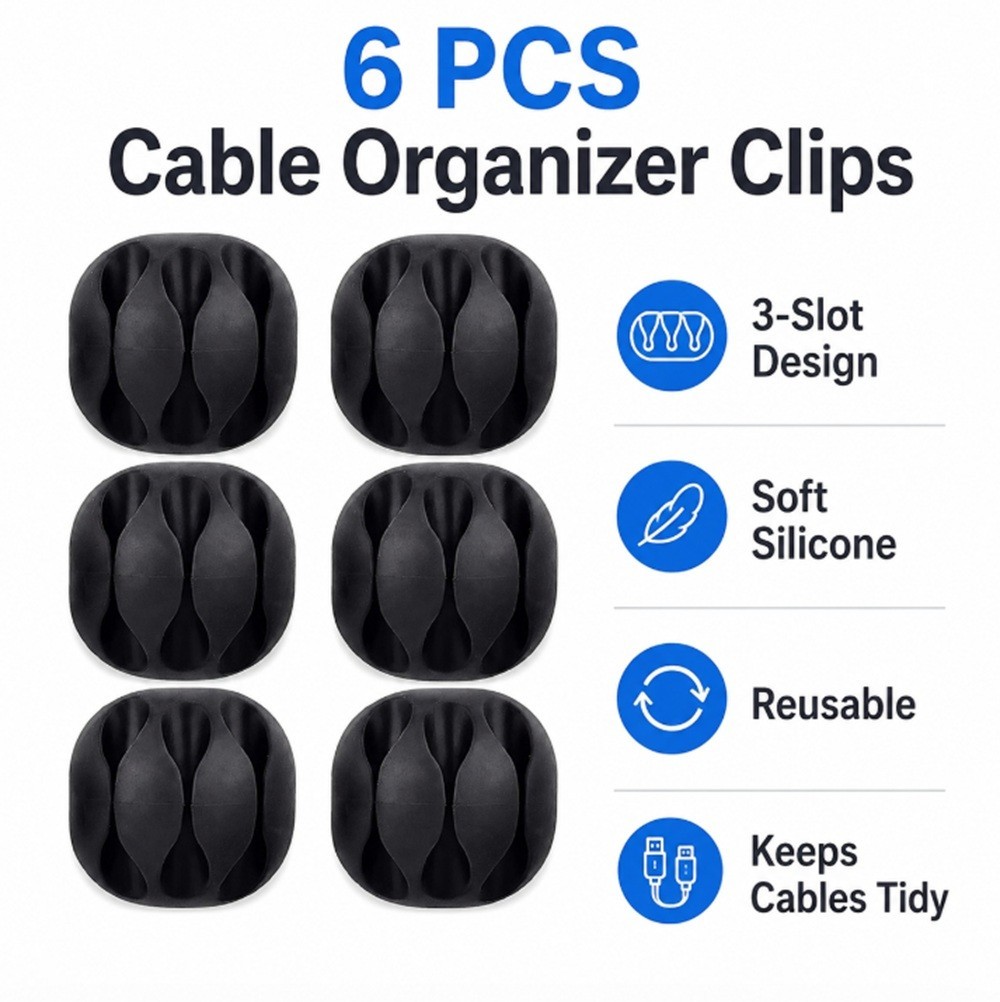 6 Pack Cable Reel Organizer Cord Winder Clips for Chargers Earbuds Travel